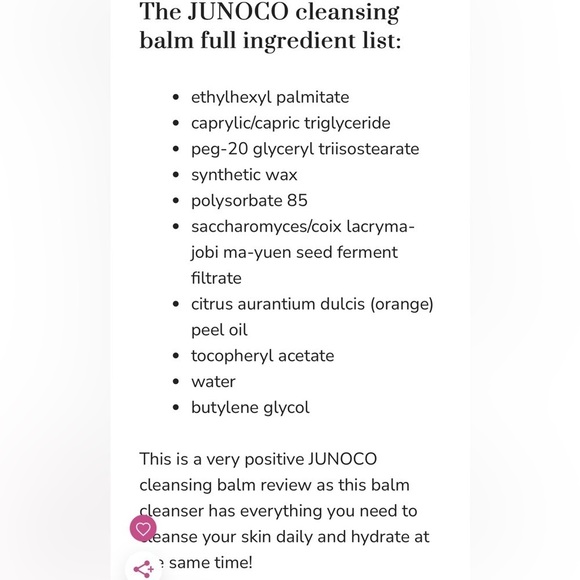 Juno and Co Cleansing Balm. M10 - Picture 3 of 3